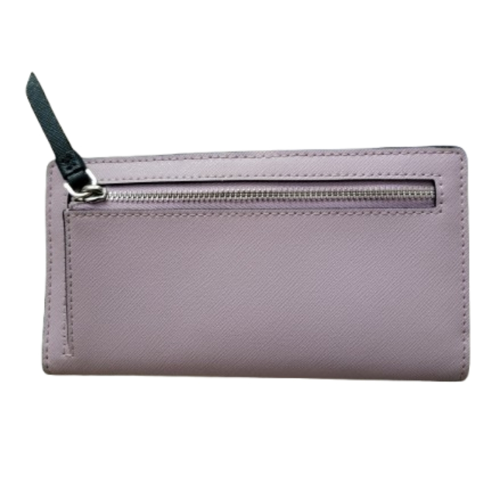 Kate Spade Cameron Lavender Mist/Petrol Blue Leather Large Slim Bifold Wallet - Picture 8 of 8